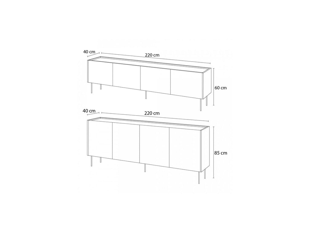 Atlas - Ensemble Avec Buffet 220 Cm + Meuble Tv 220 Cm