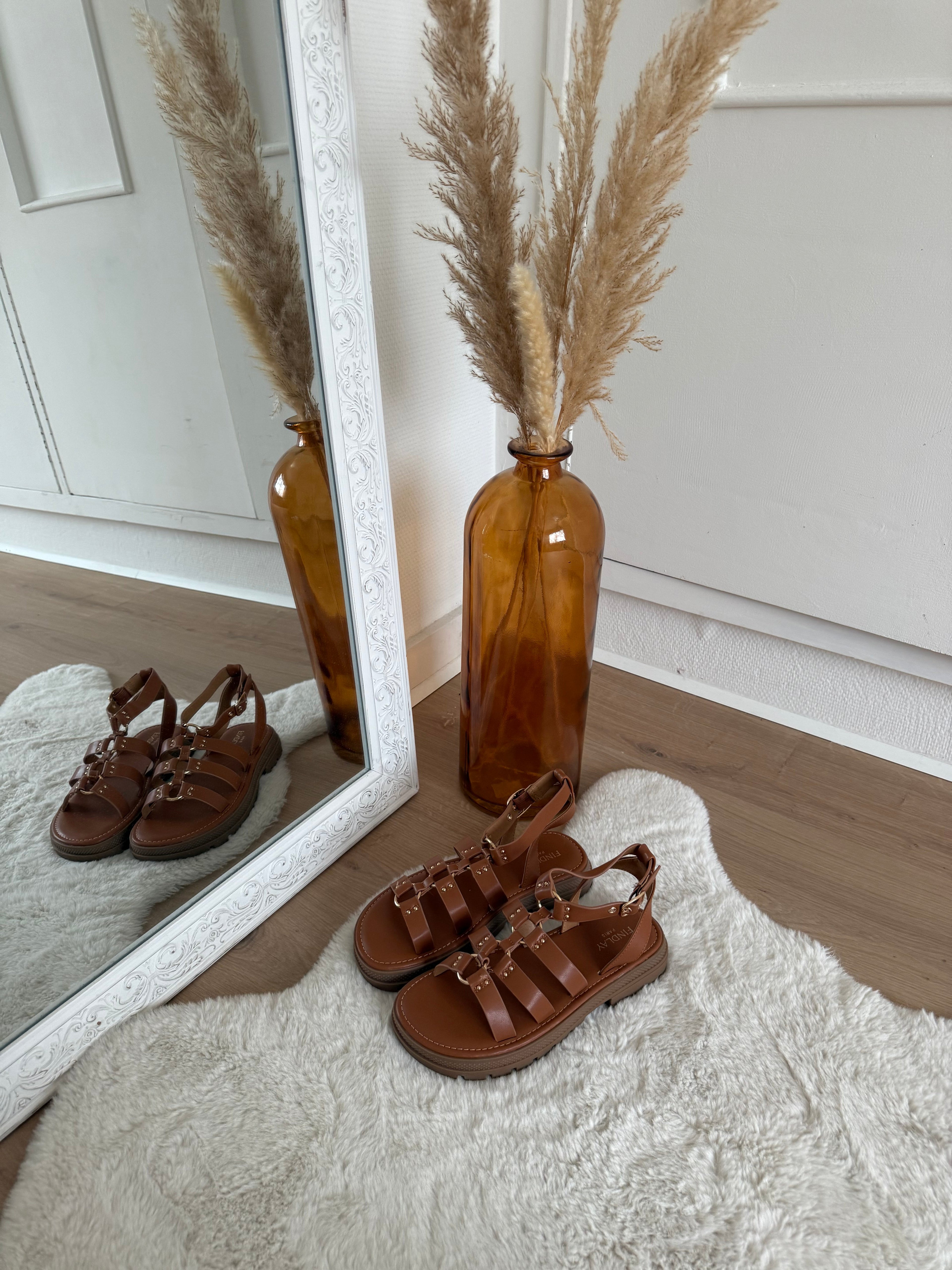 Sandalias Gladiadora Cléo Camel