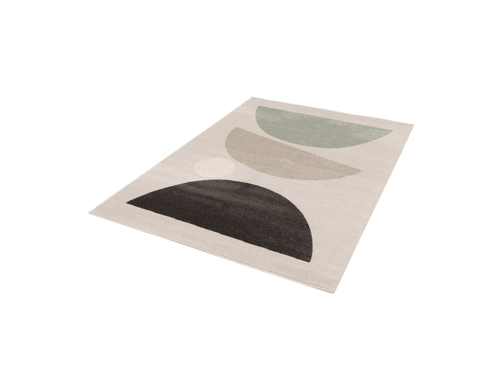 Martine - Tapis Poils Ras - Motif Abstrait - Gris Foncé