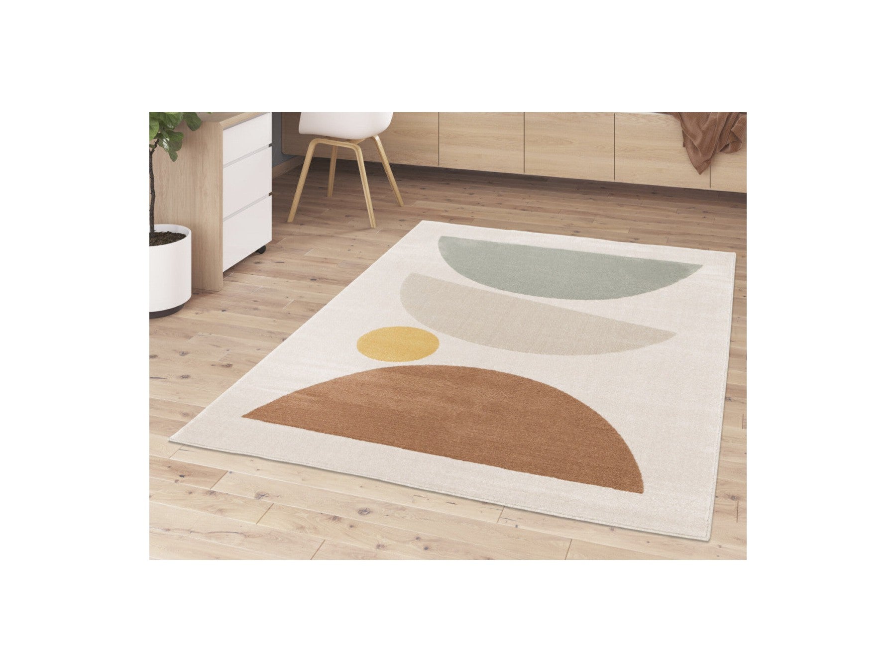 Martine - Low-Pile Rug - Abstract Pattern - Orange