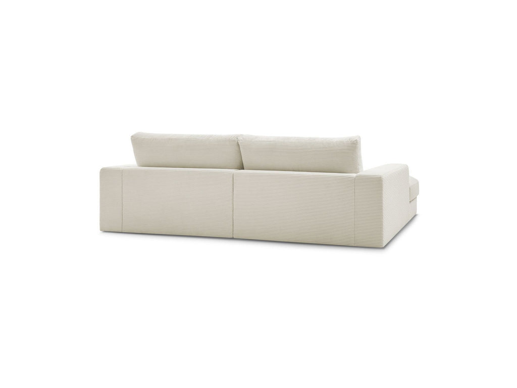 Leonard - Canapé Droit Fixe 4 Places Assise Profonde - Velours Côtelé