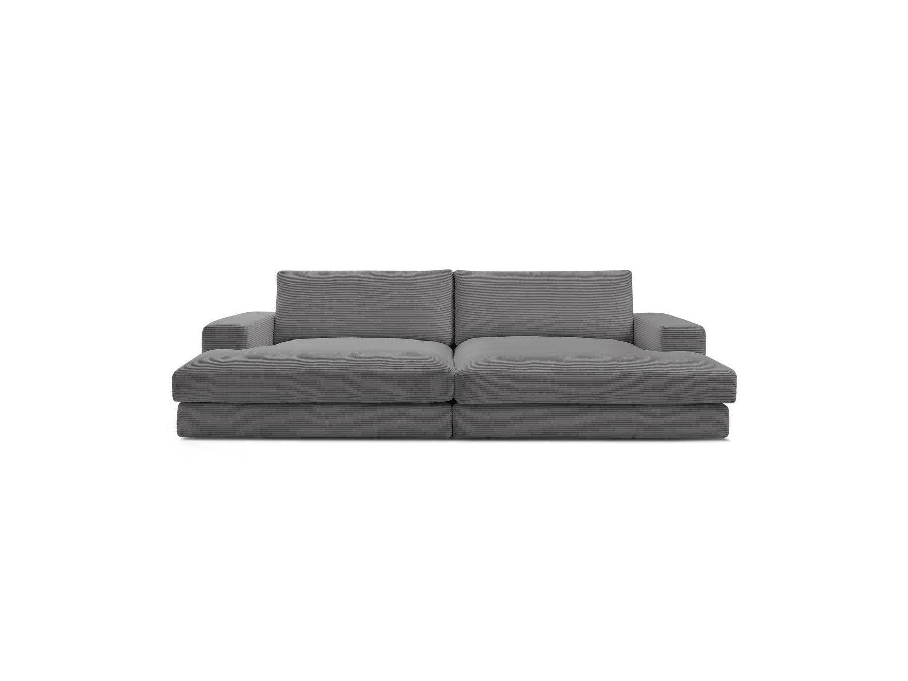 Leonard - Canapé Droit Fixe 4 Places Assise Profonde - Velours Côtelé