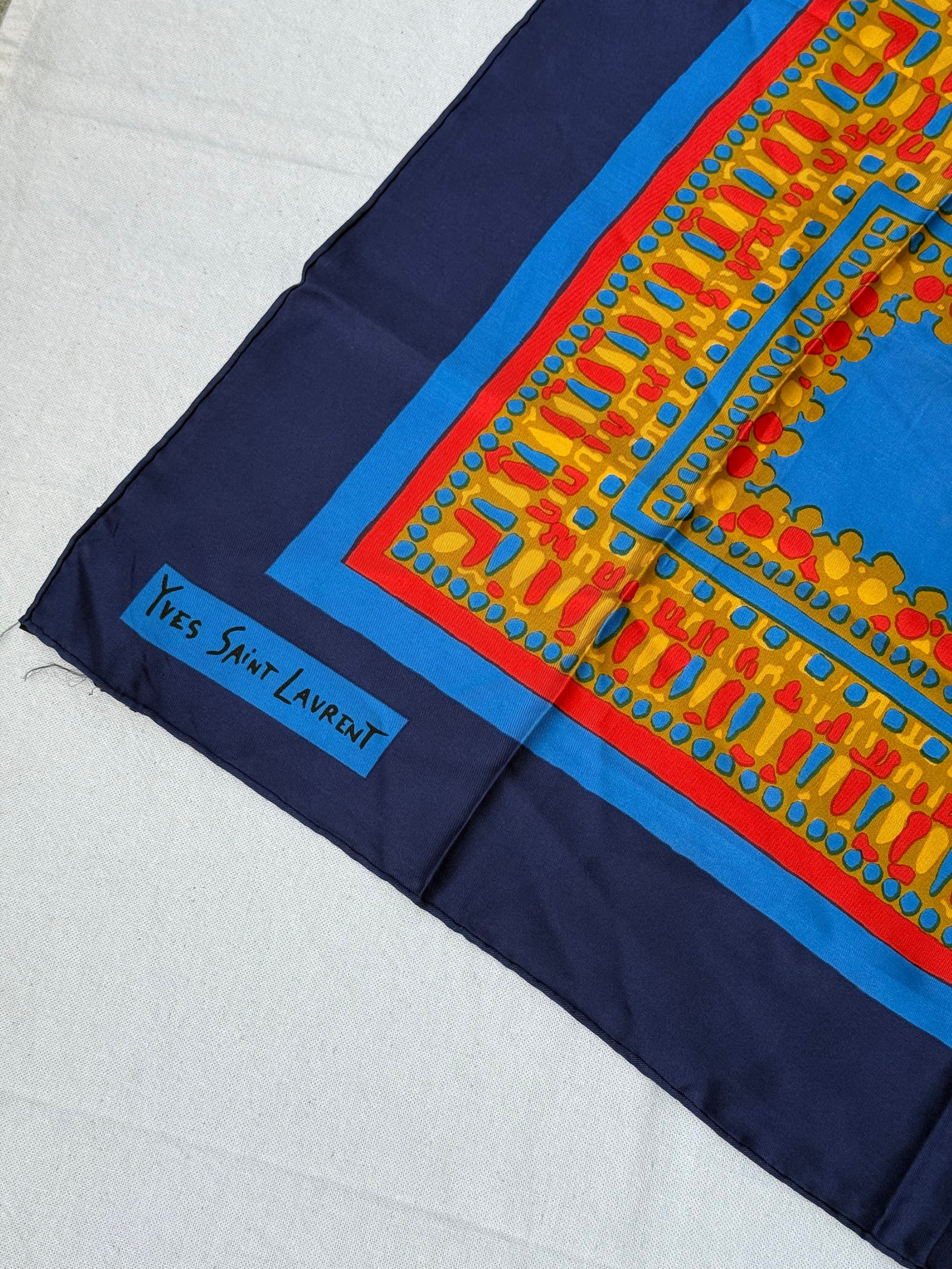 Yves Saint Laurent Scarf – Colorful Graphic Patterns