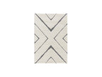 Rachida - Tapis Poils Ras - Motif Graphique - Gris Clair