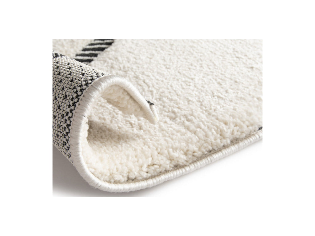 Rachida - Tapis Poils Ras - Motif Graphique - Gris Clair