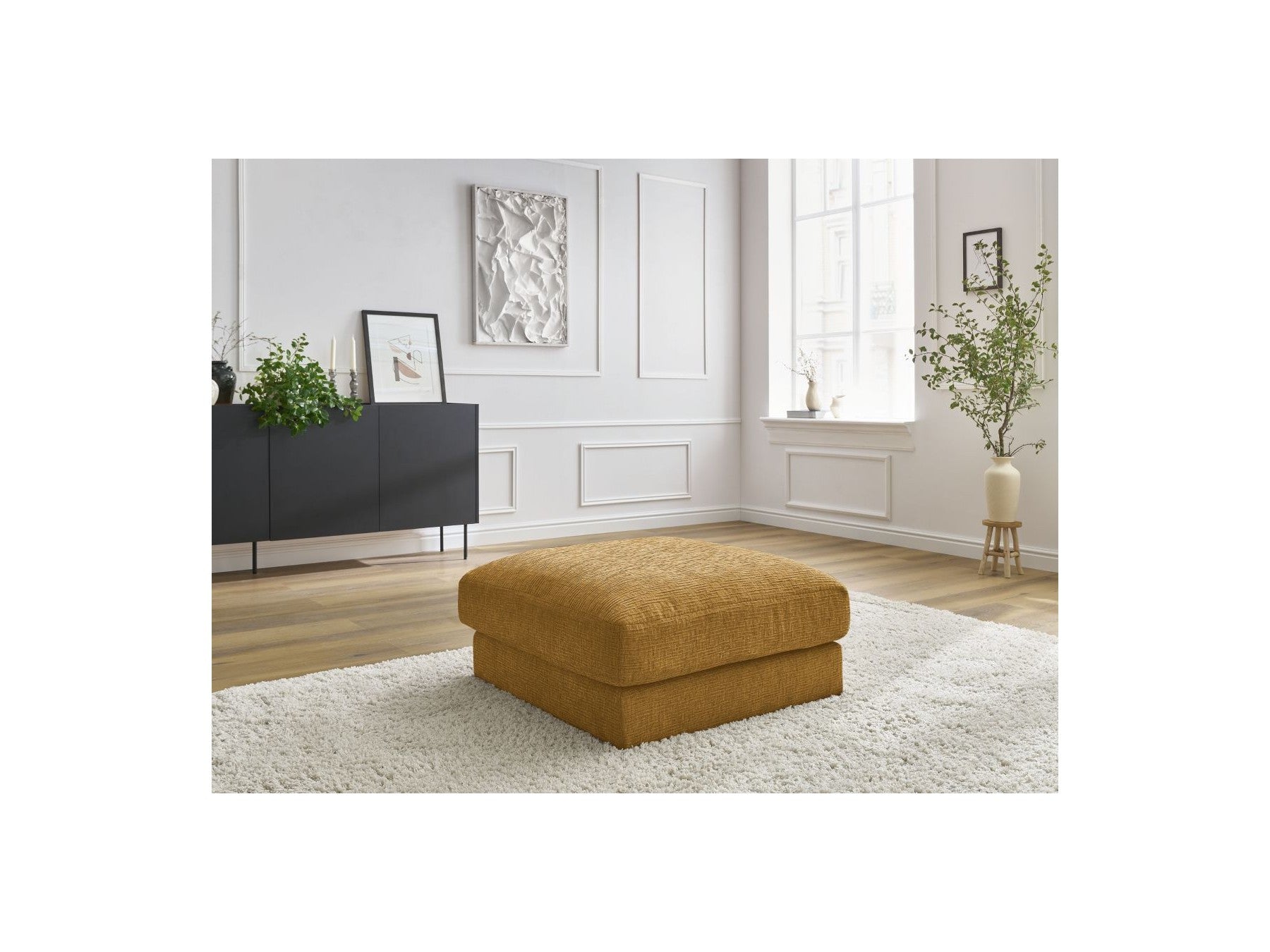 Leonard - Pouffe - Textured Fabric