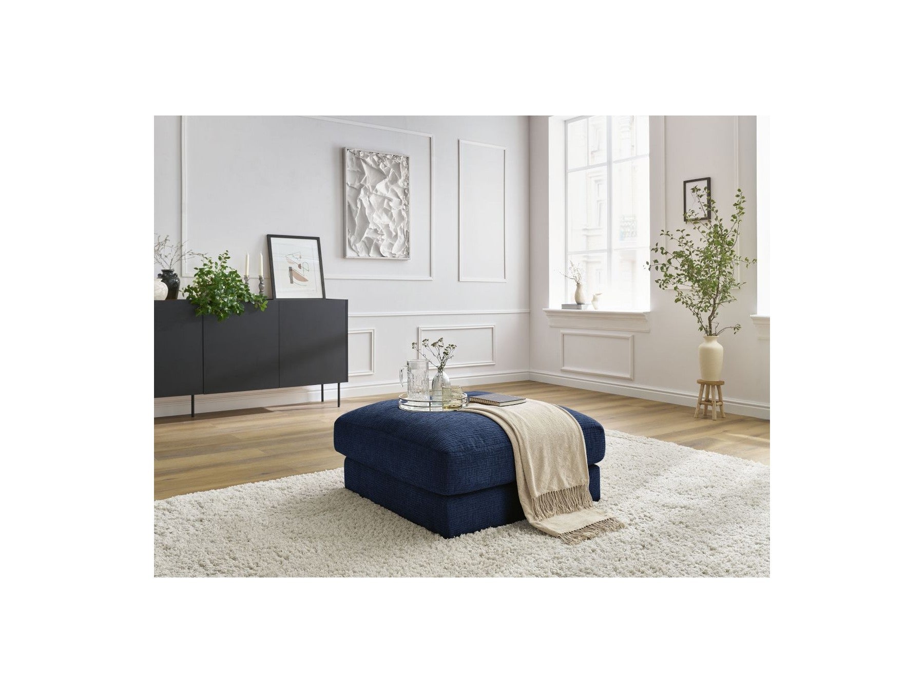 Leonard - Pouffe - Textured Fabric