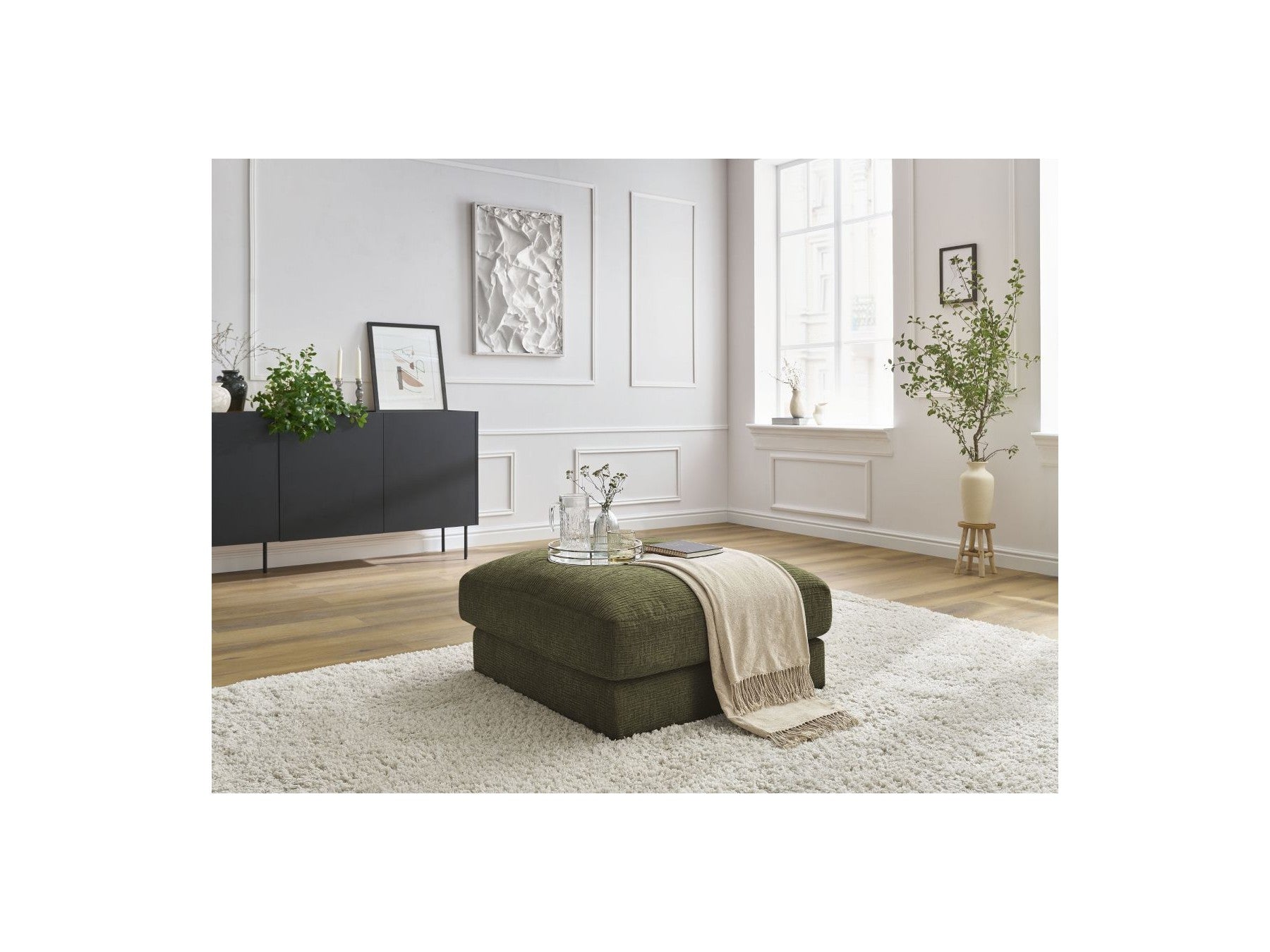 Leonard - Pouffe - Textured Fabric