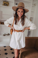 Lison Velvet Dress Ecru