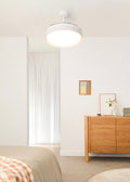 Wind Clear Edge - Ventilateur De Plafond Silencieux 40W Avec Pales Rétractables Et Lumière Led - Blanc