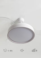Wind Clear Edge - Ventilateur De Plafond Silencieux 40W Avec Pales Rétractables Et Lumière Led - Blanc