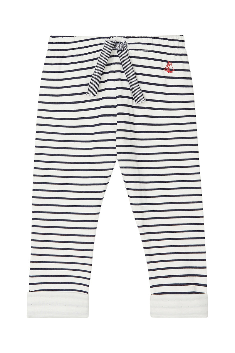 Pantalon - Blanc Et Bleu Marine - Bébé Garçon