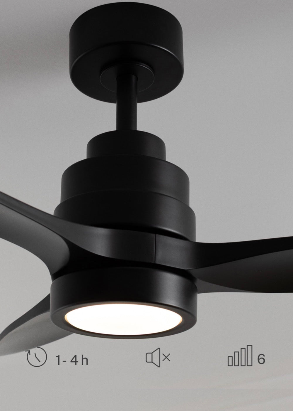Wind Stylance - Ventilateur De Plafond Silencieux De 40W Avec Pales En Abs Technique - Noir