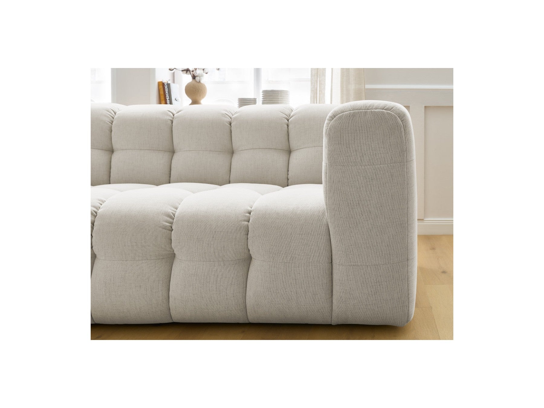 Cloud - Canapé D'Angle Fixe - Tissu Lisse - Angle Gauche