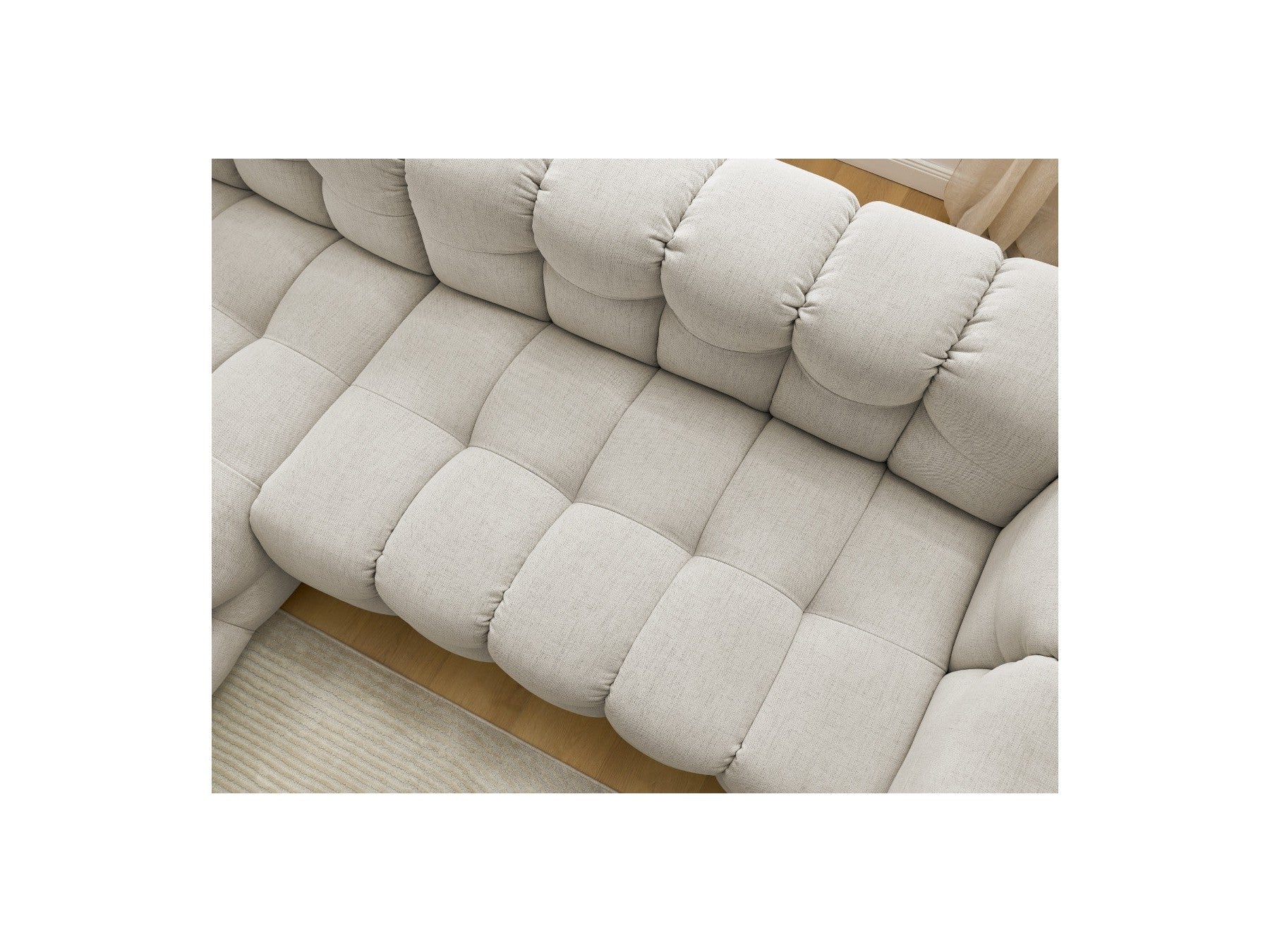 Cloud - Canapé D'Angle Fixe - Tissu Lisse - Angle Gauche