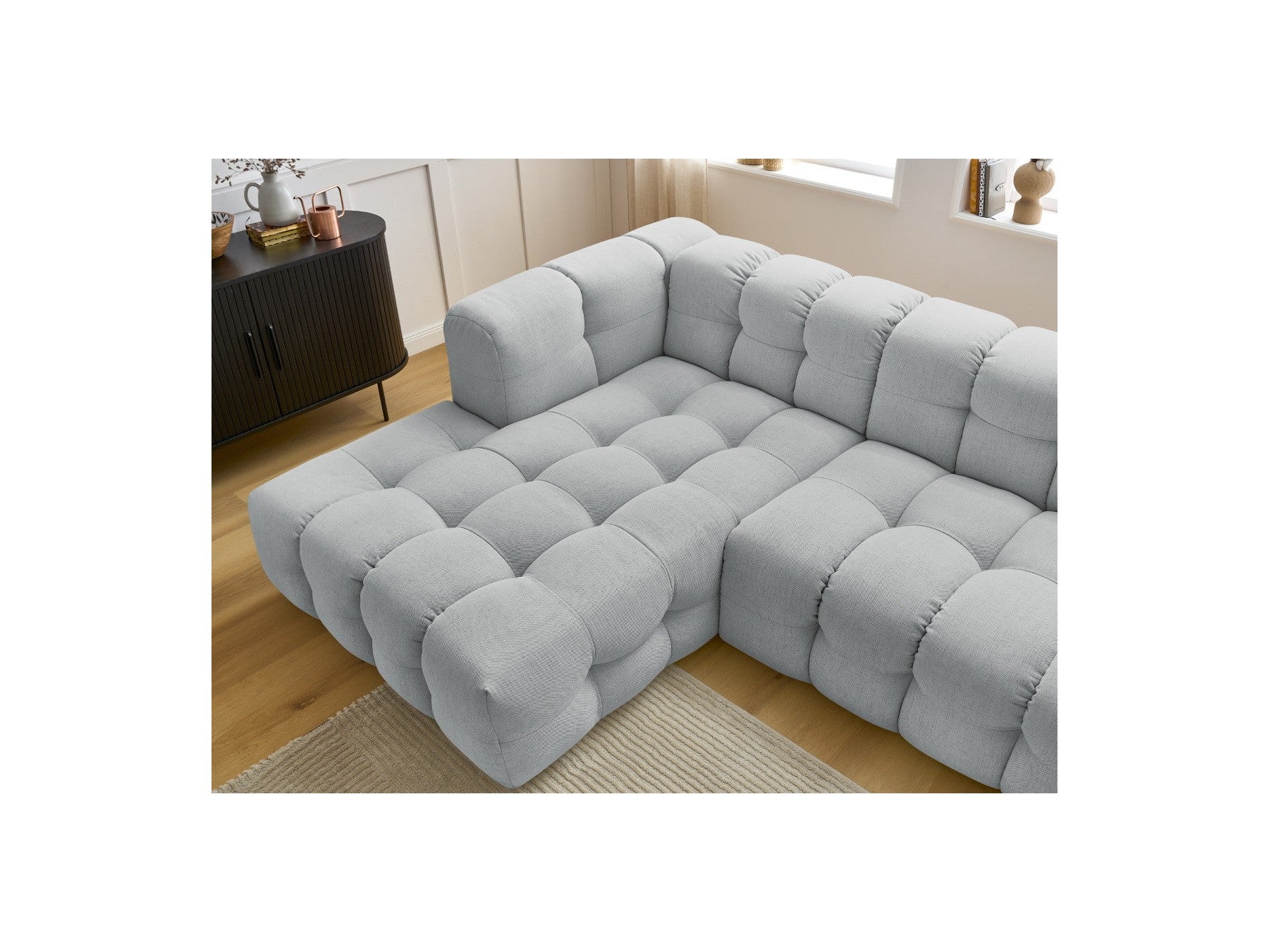 Cloud - Canapé D'Angle Fixe - Tissu Lisse - Angle Gauche