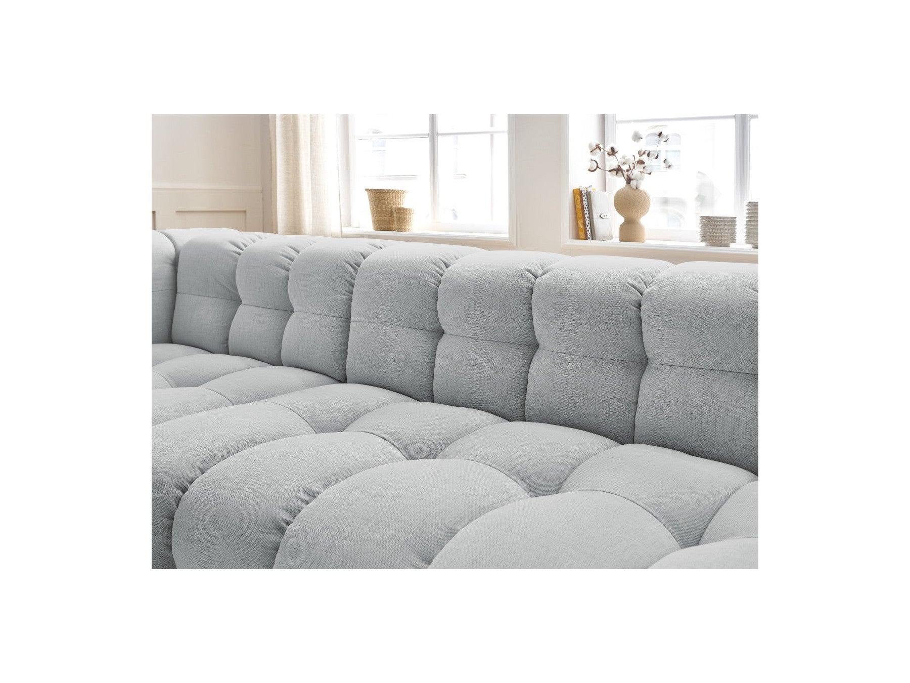 Cloud - Canapé D'Angle Fixe - Tissu Lisse - Angle Gauche