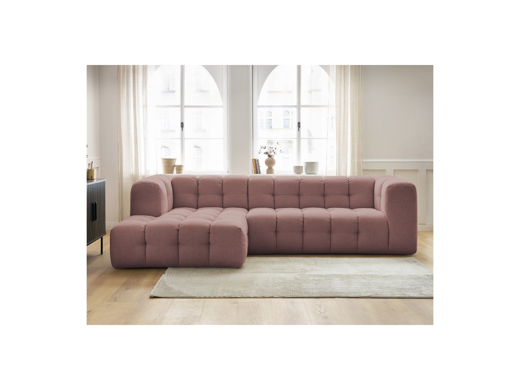 Cloud - Canapé D'Angle Fixe - Tissu Lisse - Angle Gauche