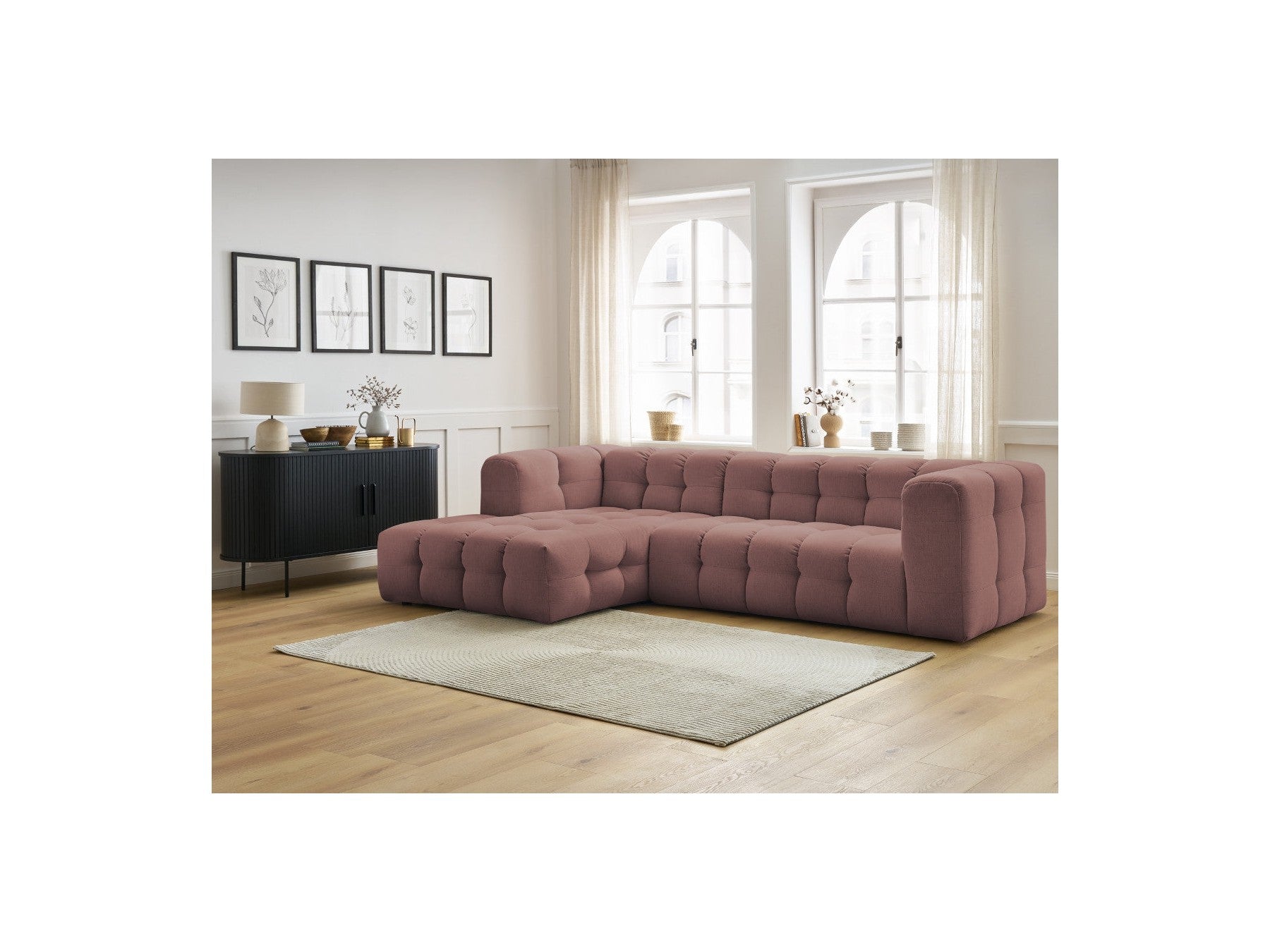 Cloud - Canapé D'Angle Fixe - Tissu Lisse - Angle Gauche