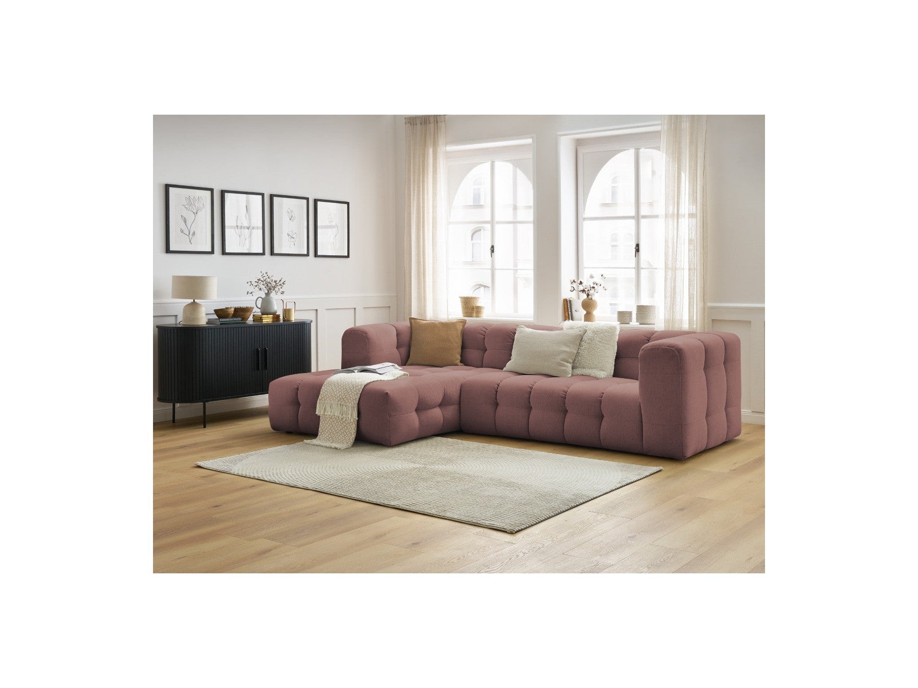 Cloud - Canapé D'Angle Fixe - Tissu Lisse - Angle Gauche