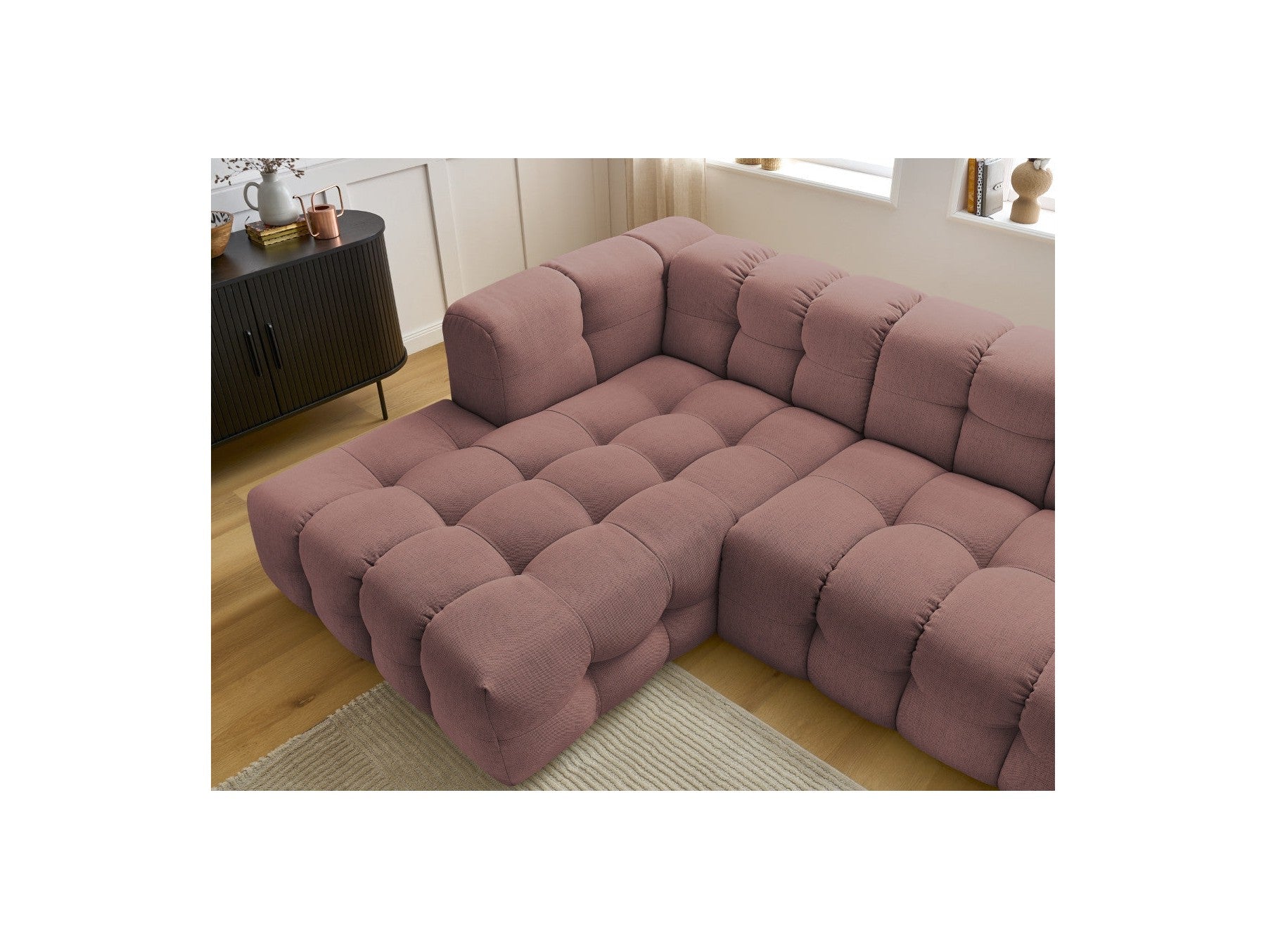 Cloud - Canapé D'Angle Fixe - Tissu Lisse - Angle Gauche