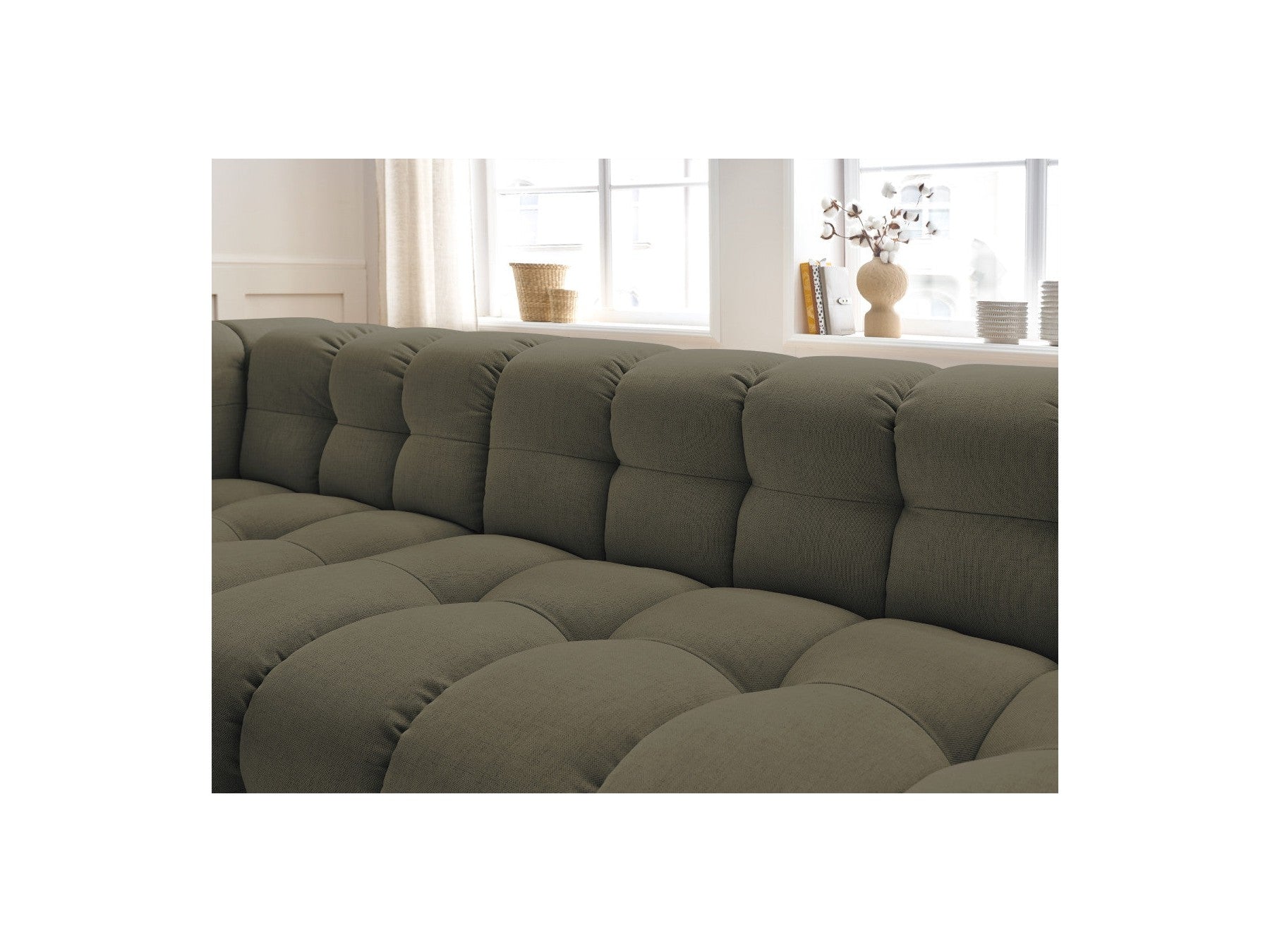 Cloud - Canapé D'Angle Fixe - Tissu Lisse - Angle Gauche
