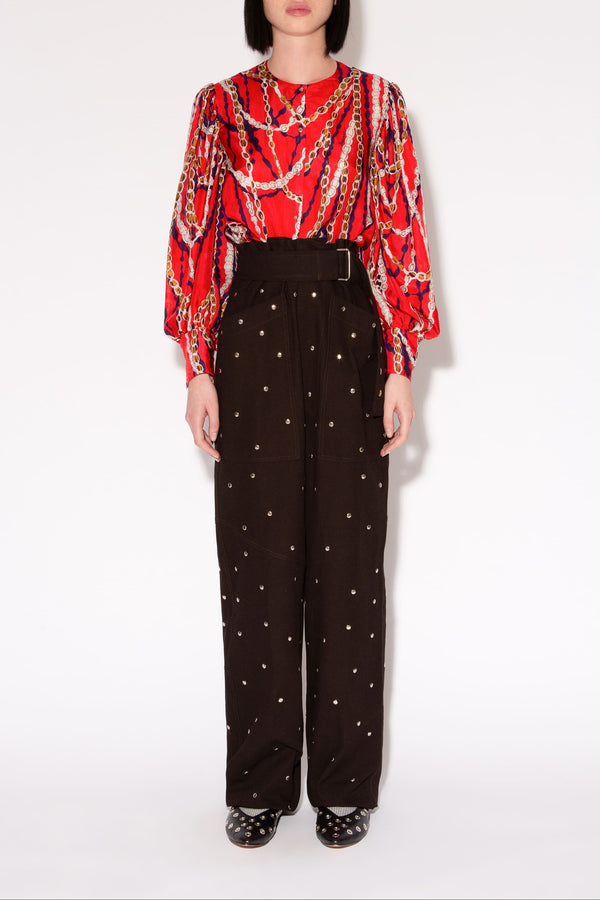 PANTALON UNNIE STUDS MARMONT CHARBON