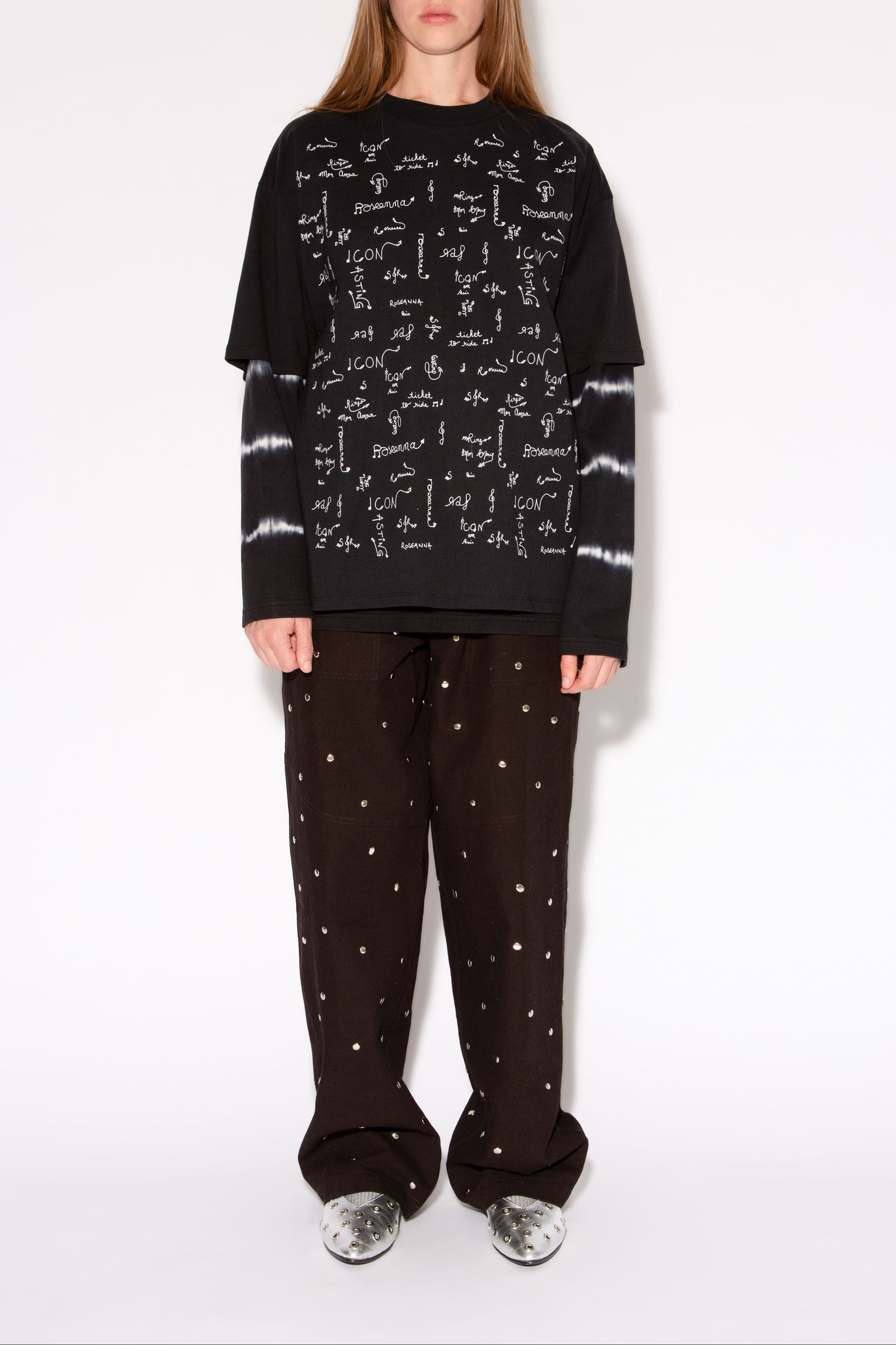 PANTALON UNNIE STUDS MARMONT CHARBON