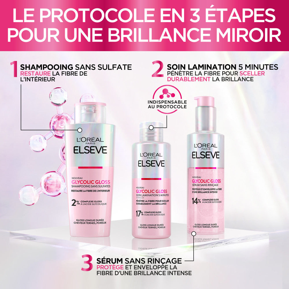Elseve Glycolic Gloss - La Routine Protectrice Des Cheveux Ternes
