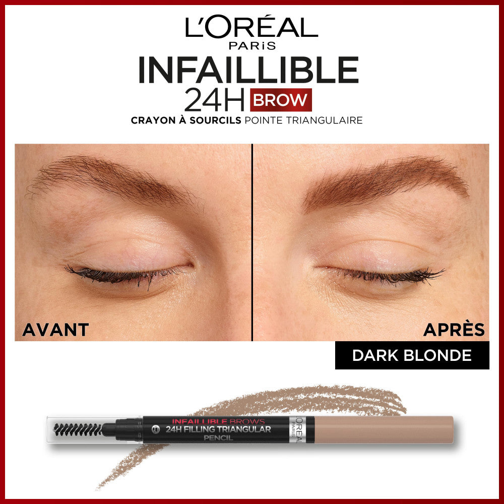Infaillible 24H Brow Crayon Triangular Tip 6 Dark Blonde
