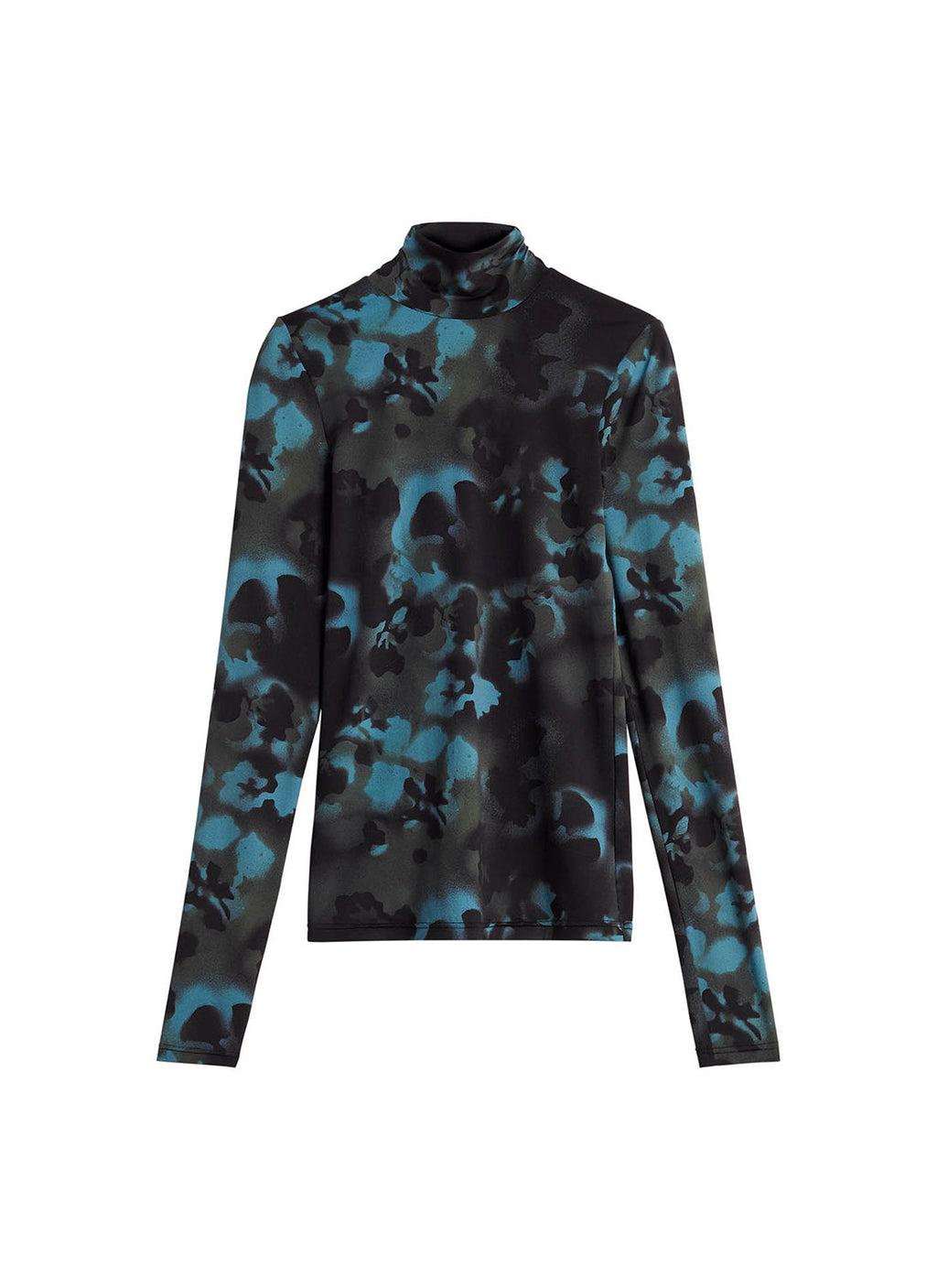 Top - Flowers Spray Army Black - Mujer