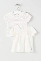 2 T-Shirts - Blanc - Bébé Fille