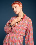 Kimono largo - Dotty bright coral