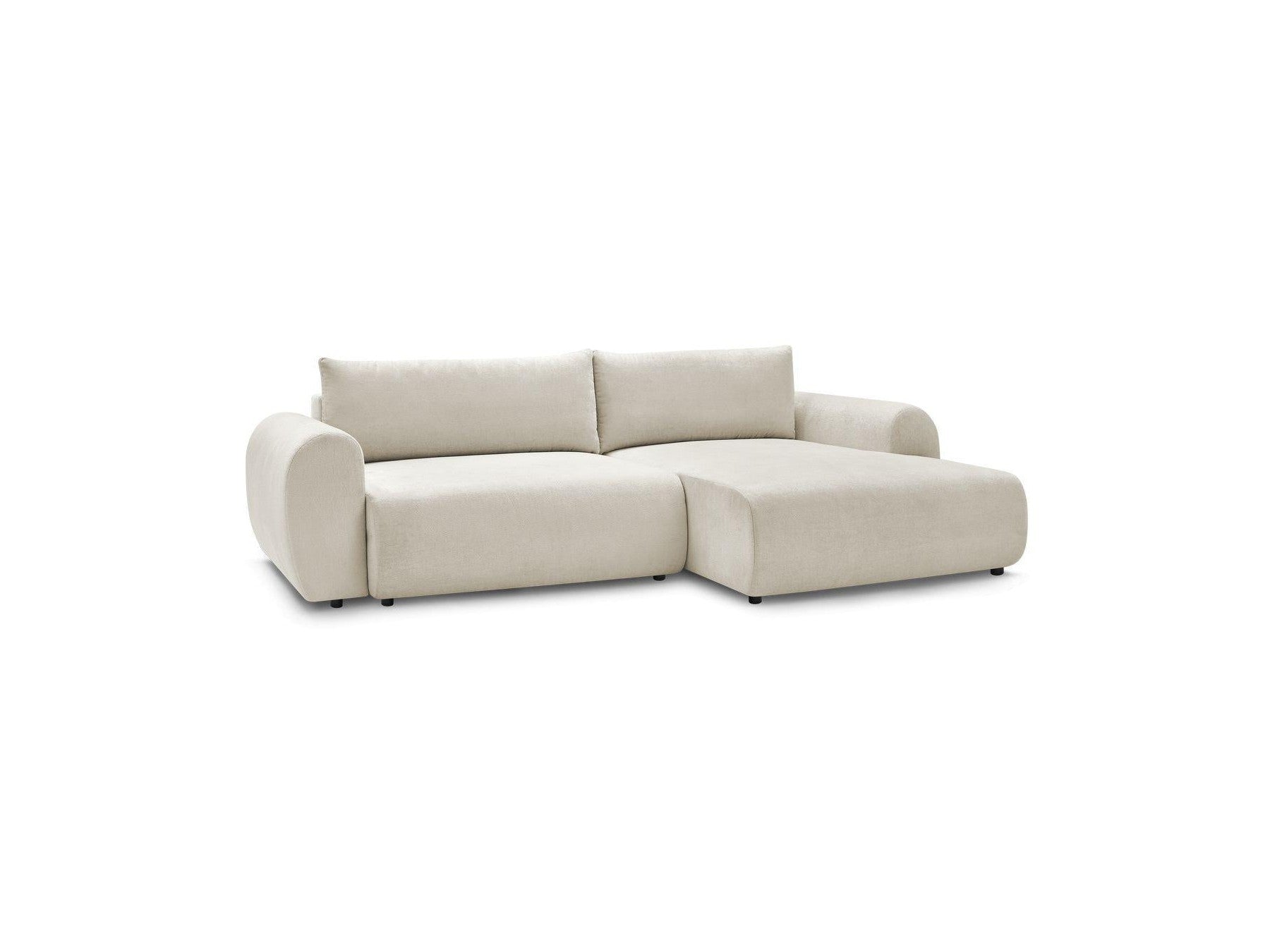 Lucien - Canapé D'Angle Convertible Coffre - Tissu Lisse - Angle Droit