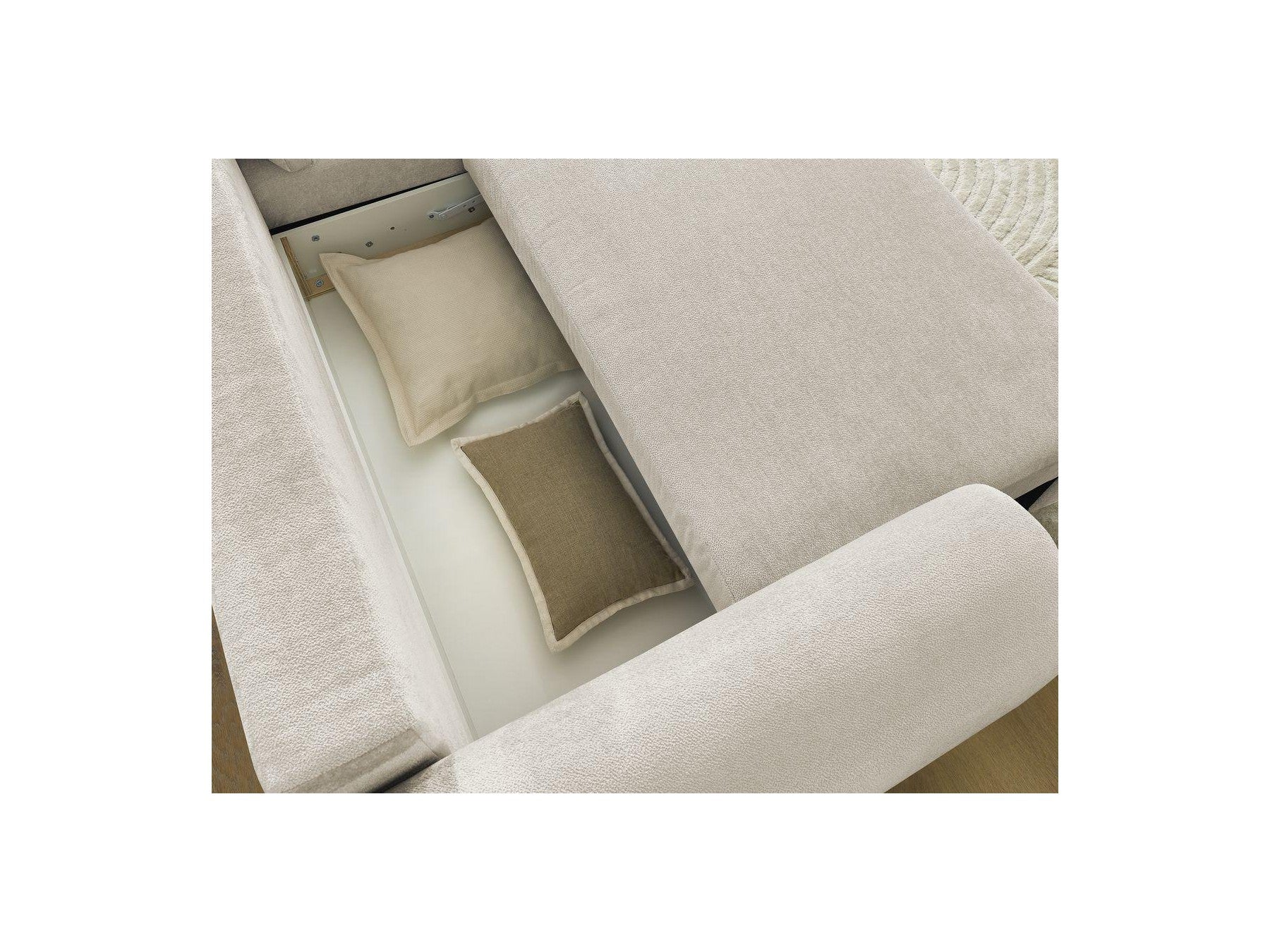Lucien - Canapé D'Angle Convertible Coffre - Tissu Lisse - Angle Droit