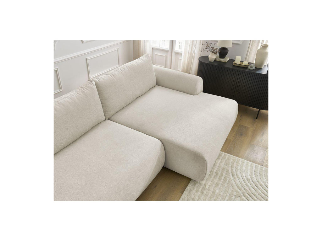 Lucien - Canapé D'Angle Convertible Coffre - Tissu Lisse - Angle Droit