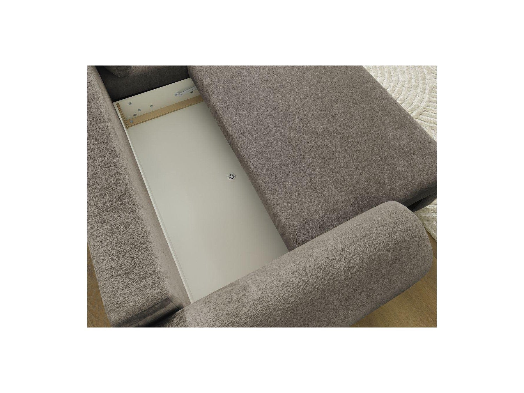 Lucien - Canapé D'Angle Convertible Coffre - Tissu Lisse - Angle Droit