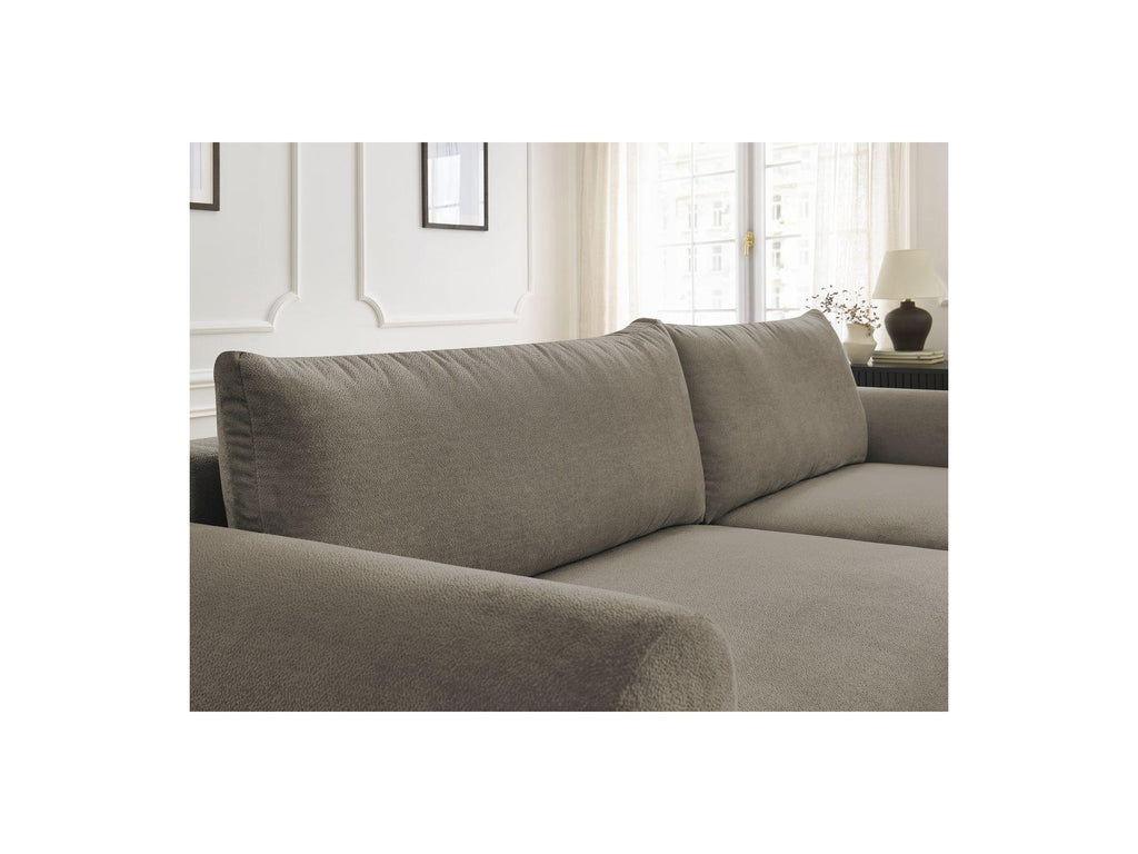 Lucien - Canapé D'Angle Convertible Coffre - Tissu Lisse - Angle Droit