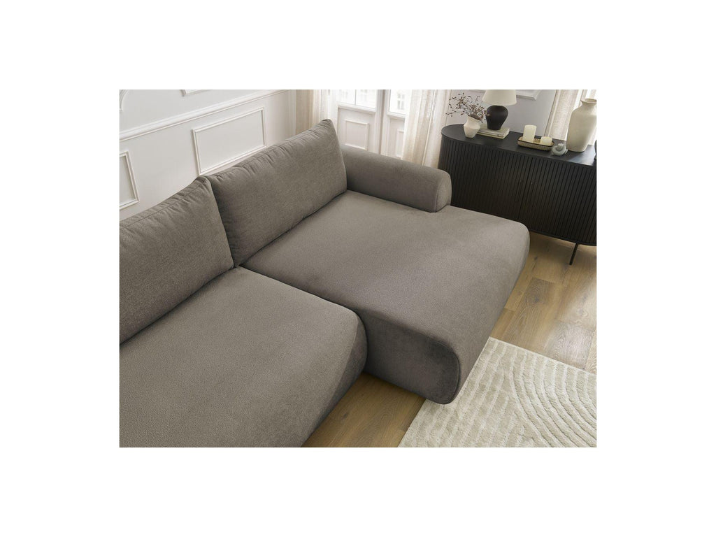 Lucien - Canapé D'Angle Convertible Coffre - Tissu Lisse - Angle Droit