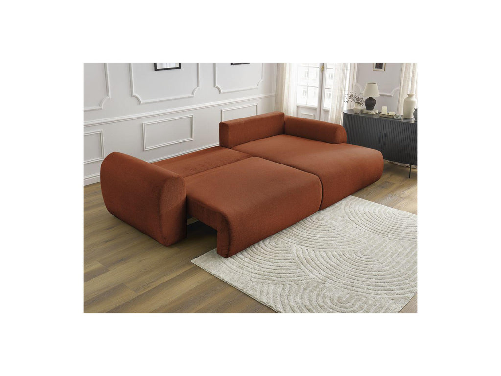 Lucien - Canapé D'Angle Convertible Coffre - Tissu Lisse - Angle Droit