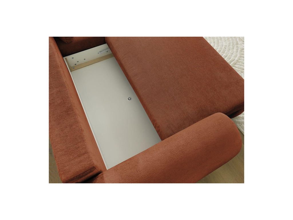 Lucien - Canapé D'Angle Convertible Coffre - Tissu Lisse - Angle Droit