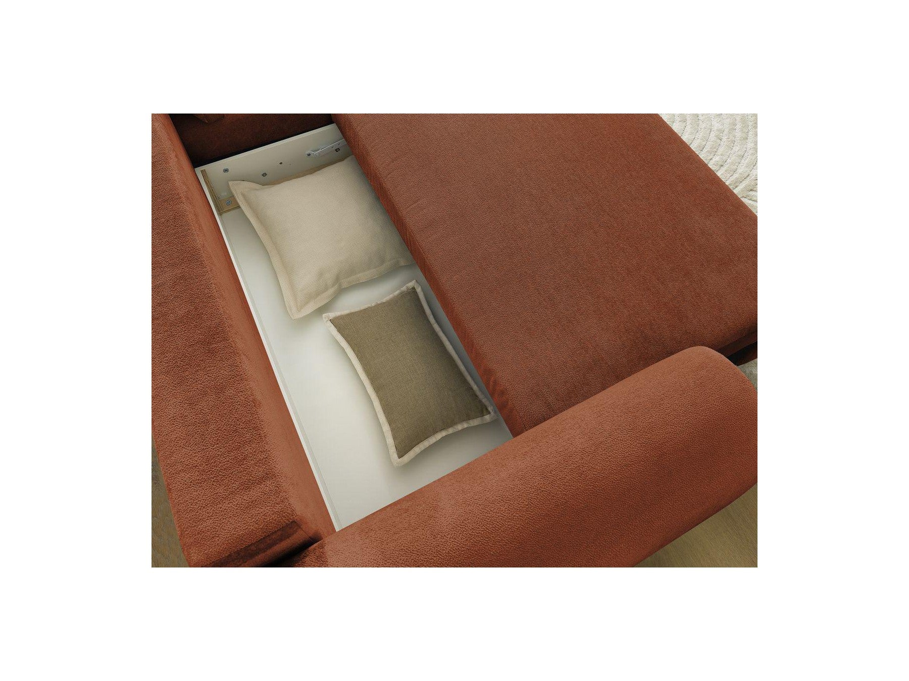 Lucien - Canapé D'Angle Convertible Coffre - Tissu Lisse - Angle Droit