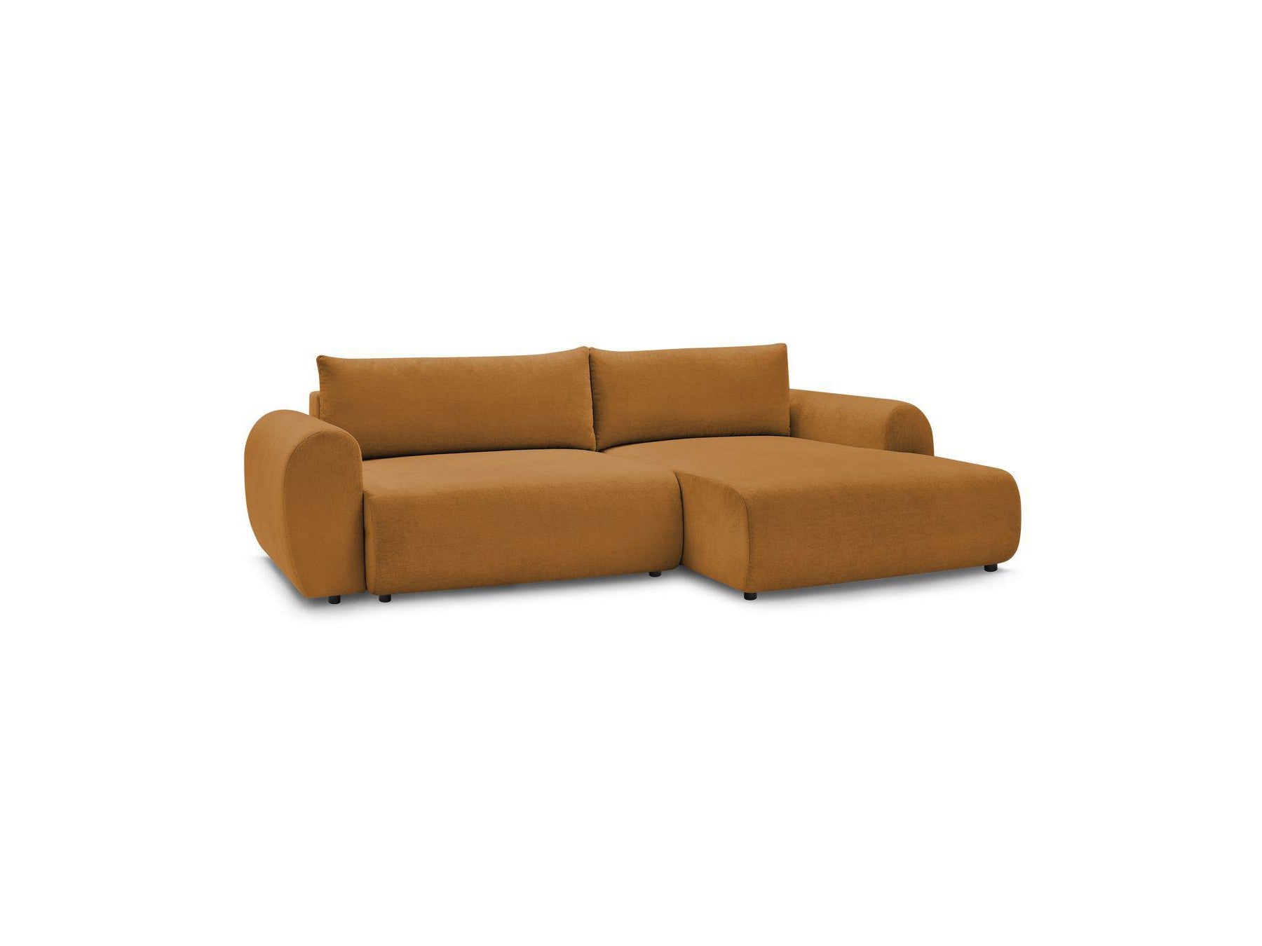 Lucien - Canapé D'Angle Convertible Coffre - Tissu Lisse - Angle Droit