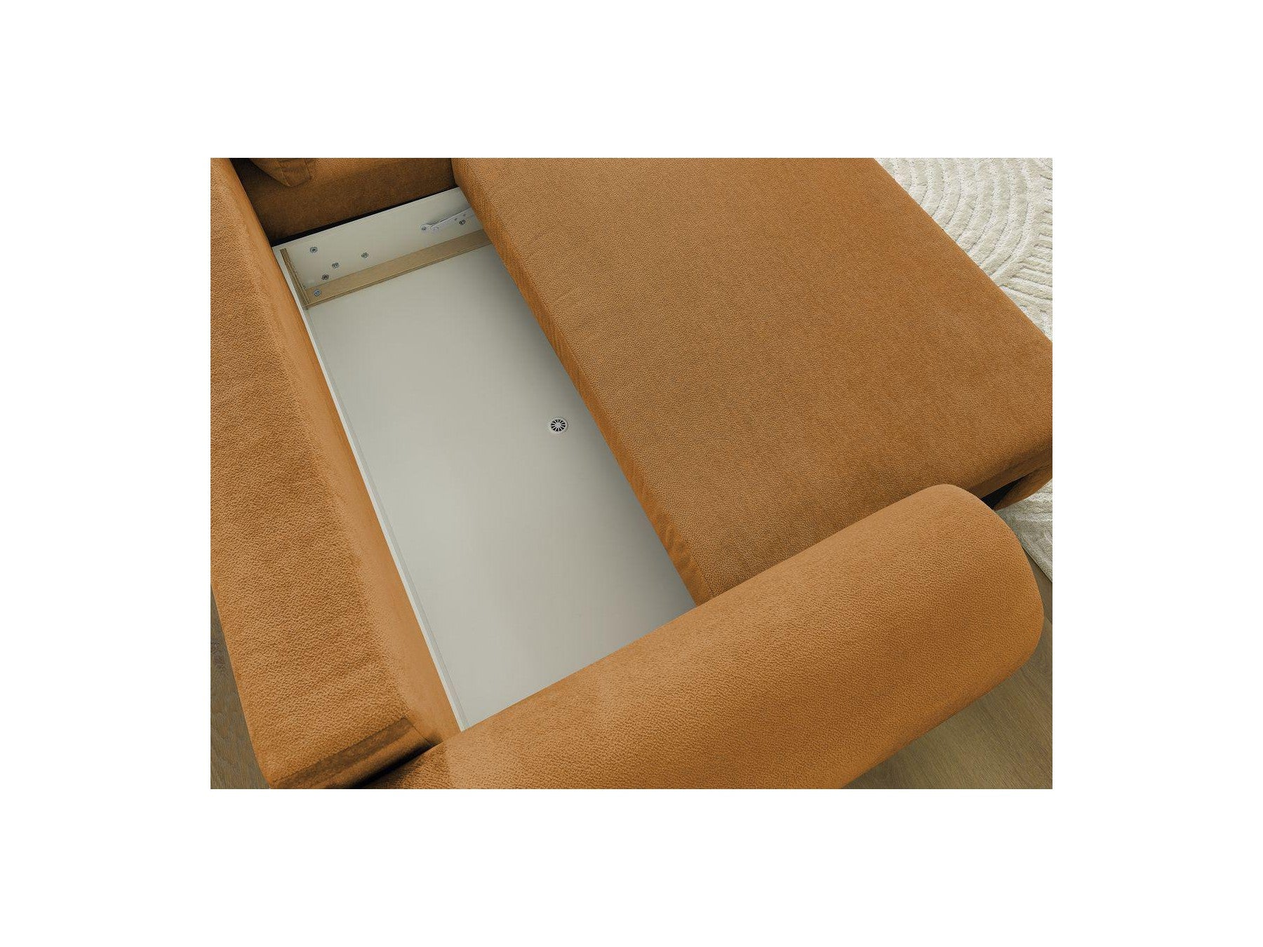 Lucien - Canapé D'Angle Convertible Coffre - Tissu Lisse - Angle Droit
