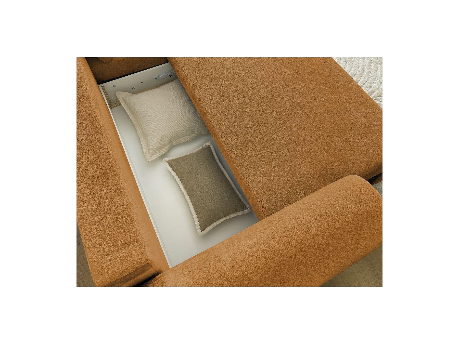 Lucien - Canapé D'Angle Convertible Coffre - Tissu Lisse - Angle Droit