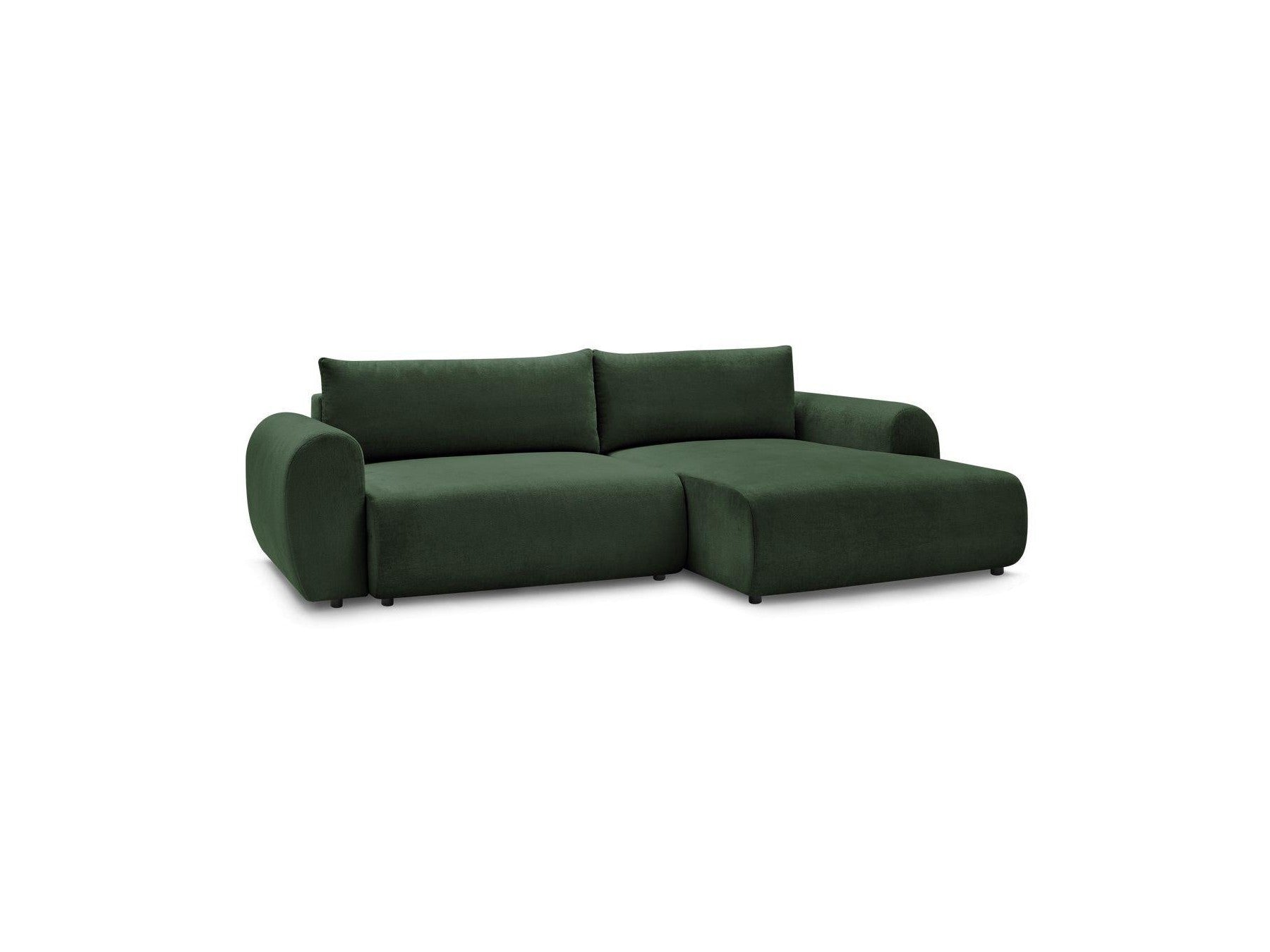 Lucien - Canapé D'Angle Convertible Coffre - Tissu Lisse - Angle Droit