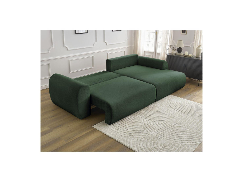 Lucien - Canapé D'Angle Convertible Coffre - Tissu Lisse - Angle Droit