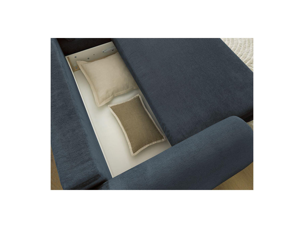 Lucien - Canapé D'Angle Convertible Coffre - Tissu Lisse - Angle Droit
