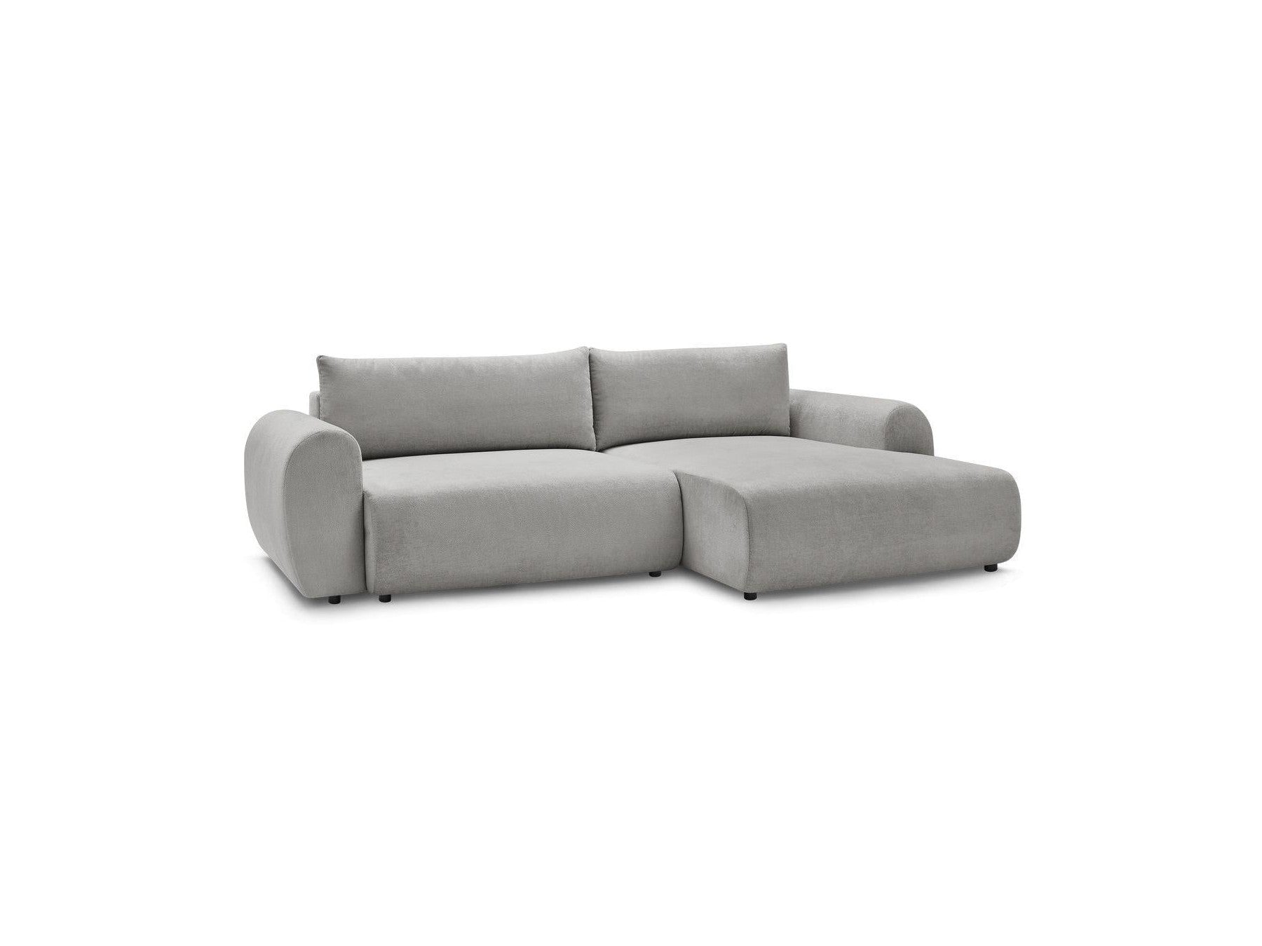 Lucien - Canapé D'Angle Convertible Coffre - Tissu Lisse - Angle Droit