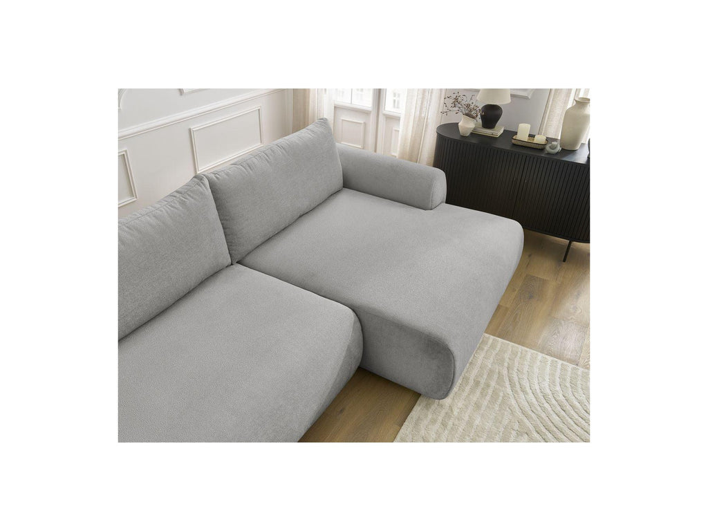 Lucien - Canapé D'Angle Convertible Coffre - Tissu Lisse - Angle Droit